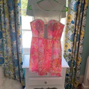 lily Pulitzer pink and orange dress